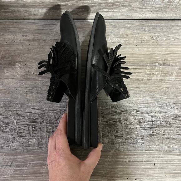 OTBT Womens Black Gleam Leather Mules Loafer Slides Size 8.5M - Picture 8 of 11